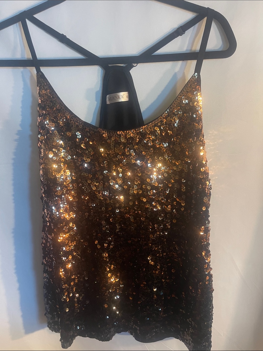 ManeR Copper Sequin Cami Top - Women's Sparkle Tank